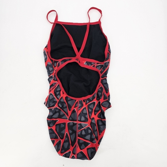 Speedo Endurance Red Black Racerback Competition swimsuit size 12/32 - Picture 4 of 11